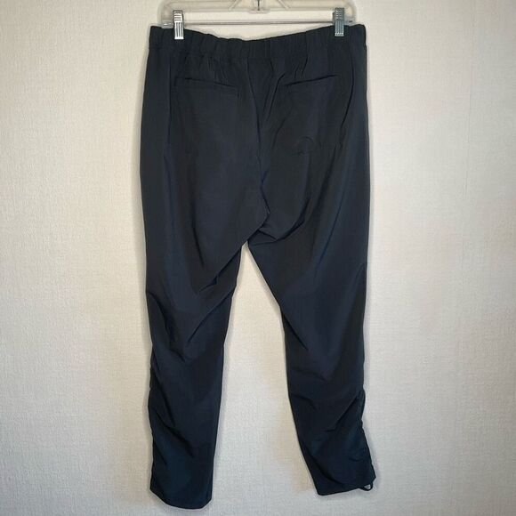 Athleta Aspire Pants Dark Gray Cinch Ankle Jogger Style Zipper Pockets Sz‎ 12 - Picture 8 of 14